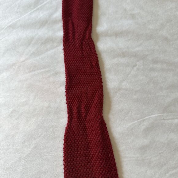 (2) Reine Schurwolle Mens Ties New Wool 2" Wide Navy Blue Red West Germany - Picture 15 of 16